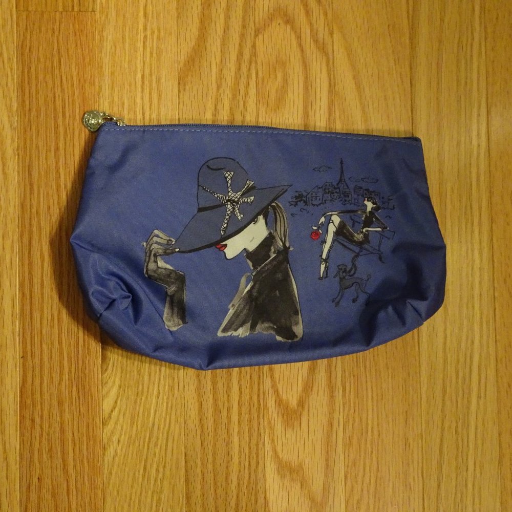 Lancome Blue Parisian Design Cosmetic/Clutch Bag